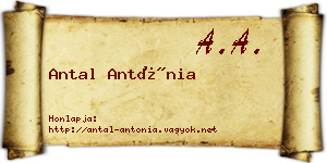 Antal Antónia névjegykártya